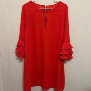 Vince Camuto Women's Shift Dress Pleated Sleeves